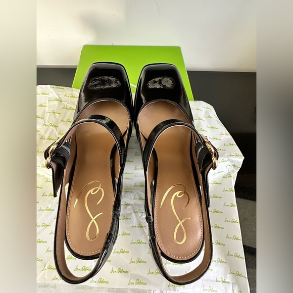 Sam Edelman Women’s Black Patent Slingback Mary Jane Pump size 6 1/2 - Picture 10 of 14